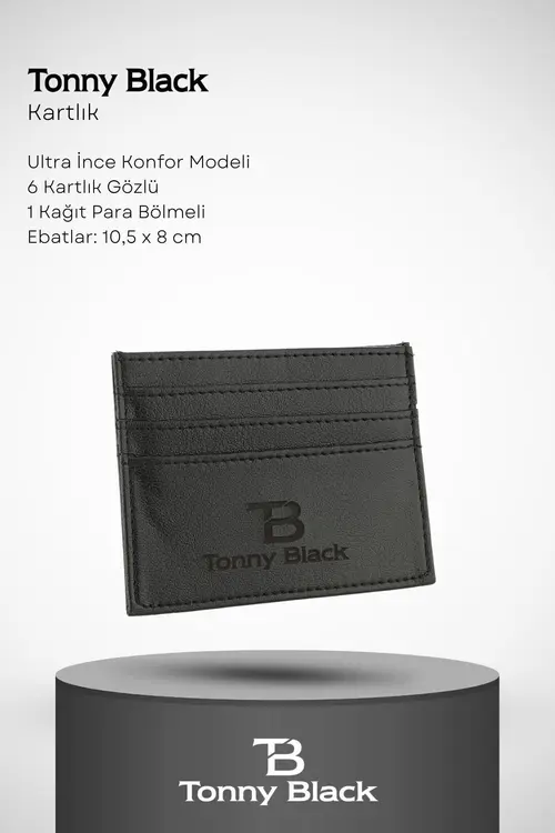 Tonny Black Orijinal Erkek 4'lü Hediye Kutulu Luxury Serisi Damat Hediyelik Deri Kemer Cüzdan Kartlık Parfüm Set