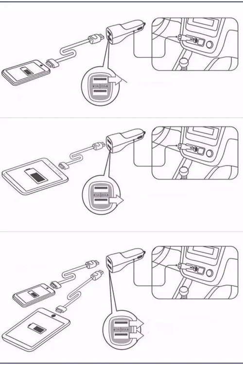 Beatitude Araç Aksesuar Seti Micro Usb Type-c Iphone Lightning 3in1 Şarj Kablosu Ve Oto Çakmaklık Şarj Soketi