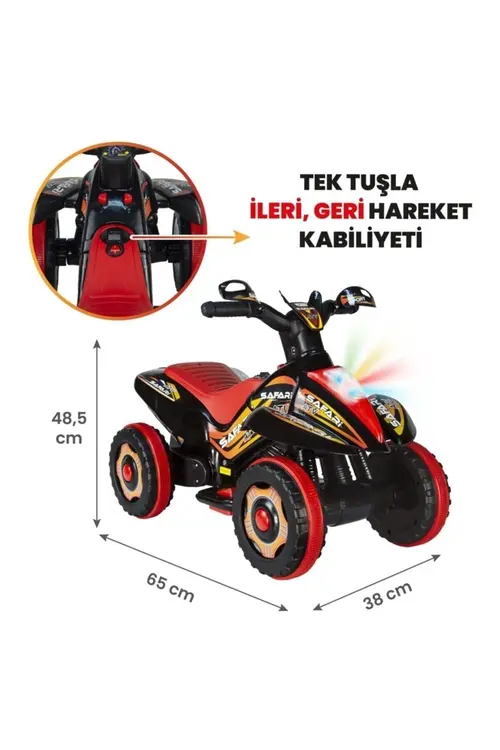 Müzikli Ve Led Işıklı Akülü Atv 6v Safari Atv Siyah Yorumları
