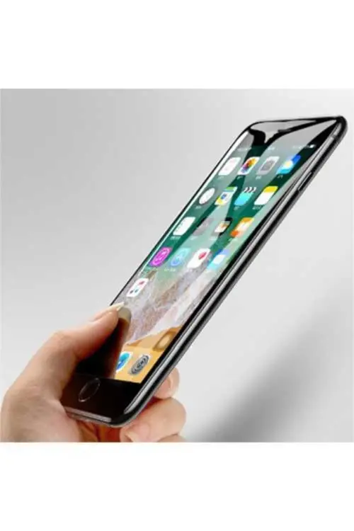Go Aksesuar Iphone 6 Plus 7 Plus 8 Plus 5d Kavisli Full Kırılmaz Cam Ekran Koruyucu Siyah