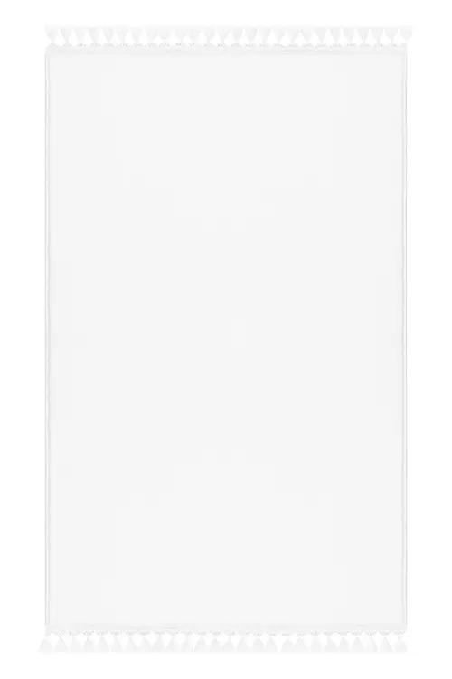 Valery Home Vl Comfort Ponpon Saçaklı Peluş Halı Beyaz