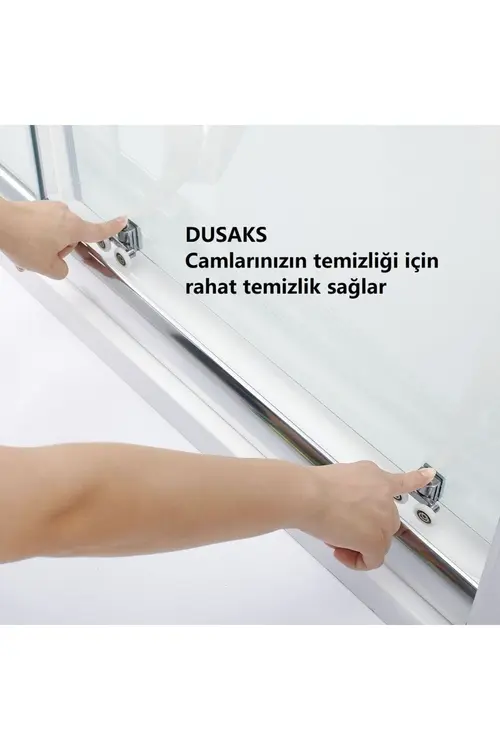 DUSAKS Siyah Duşakabin Kumlamalı Çizgili 5 Mm Temperli Cam Yükseklik 190 Cm