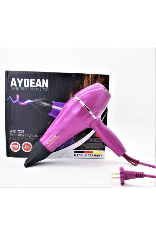 aydean Turbo Profosyonel Fön Makinesi 3500w Made In Germany Mor