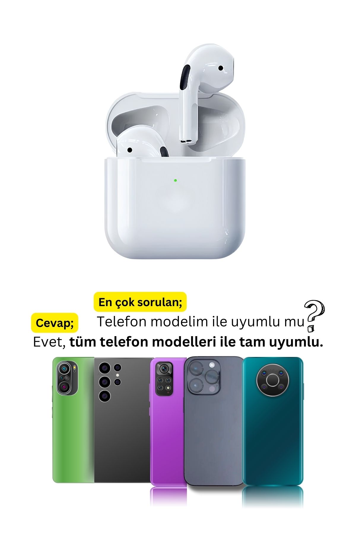 Abbruch Pro 5 Ios Android Uyumlu Dokunmatik Bluetooth Kulaklık 8d Stereo Hd Ses