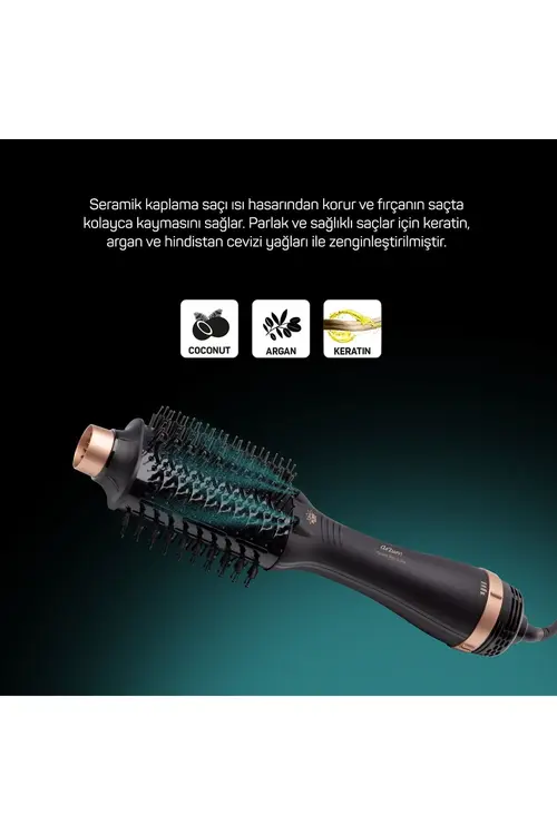 Arzum Ar5083 Volume Pro Ultra Hava Üflemeli Saç Şekillendirici Fön Tarağı- Siyah