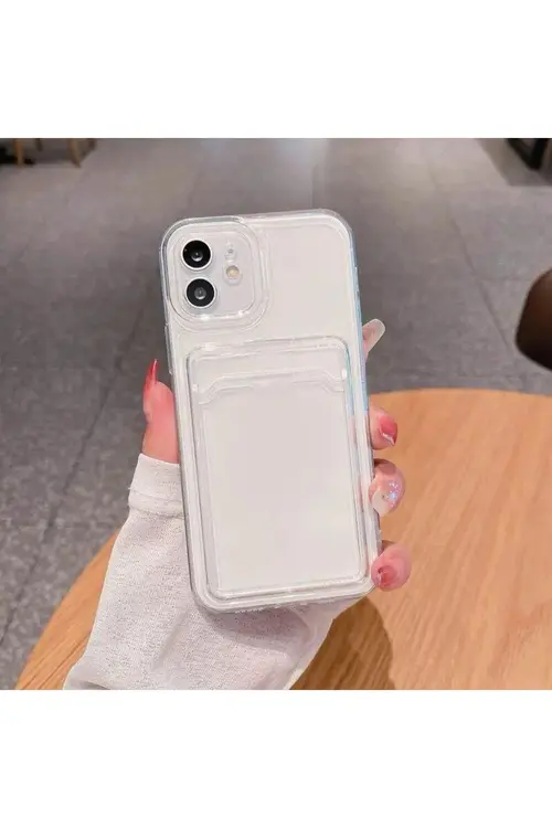 Go Aksesuar Iphone 11 Uyumlu Şeffaf Kartlıklı (KÖŞELİ 12 GÖRÜNÜMLÜ) Kamera Korumali Aa Kalite
