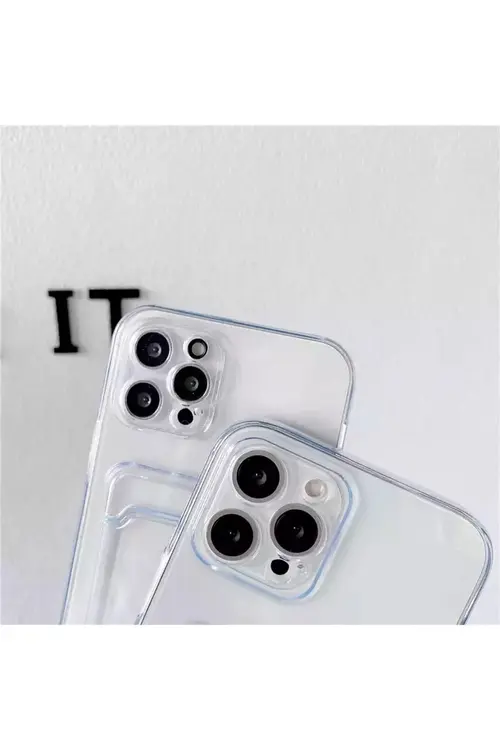 Go Aksesuar Iphone 11 Uyumlu Şeffaf Kartlıklı (KÖŞELİ 12 GÖRÜNÜMLÜ) Kamera Korumali Aa Kalite