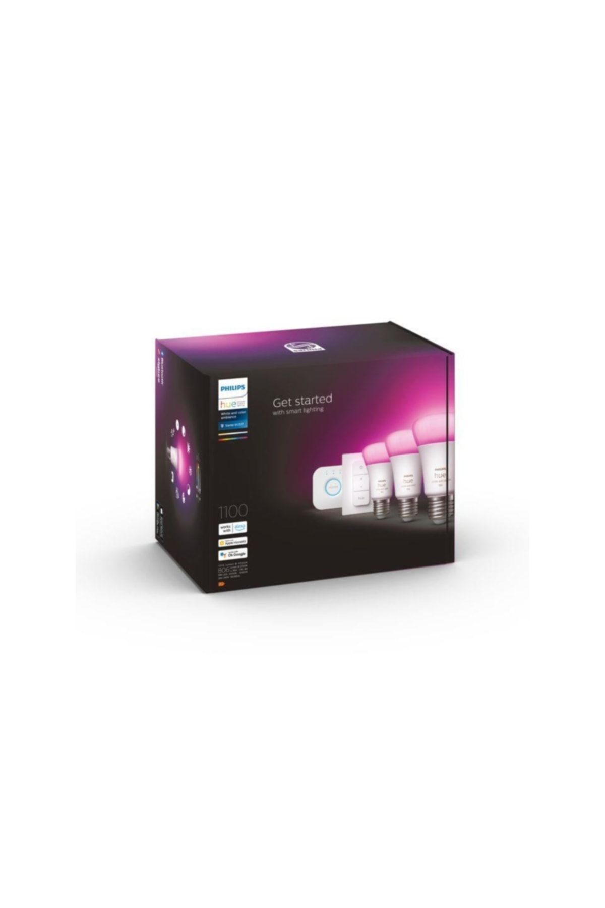 Philips HueWCA 9-75W E27 Renkli Akıllı Ampul 3'lü Başlangıç Seti (Kumandalı)