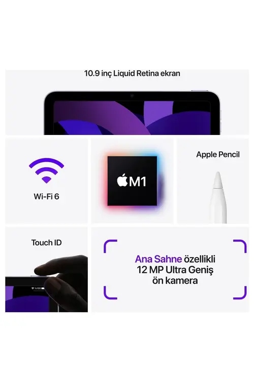 Apple iPad Air 5. Nesil 64 GB 10.9" Wi-Fi Yıldız Işığı Tablet (Apple Türkiye Garantili)