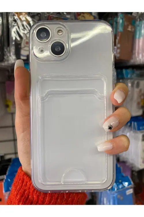 Go Aksesuar Iphone 13 Ve 14 Uyumlu Şeffaf Kartlıklı Kamera Korumali Aa Kalite