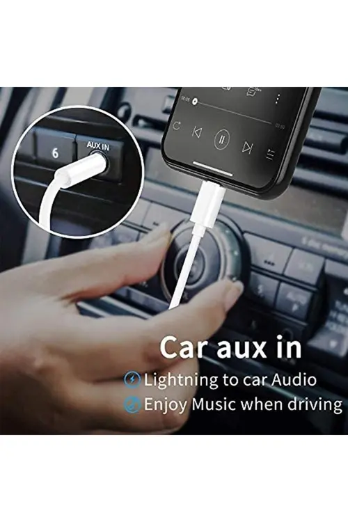 OEM Lightning To 3.5mm Jack Aux Kablo Iphone 7 8 X 7 Plus 8 Plus Aa Kalite Lightning Aux Dönüştürücü