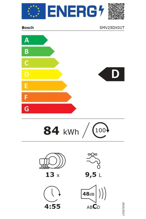 Bosch Smv25dx01t 5 Programlı Tam Ankastre Bulaşık Makinesi