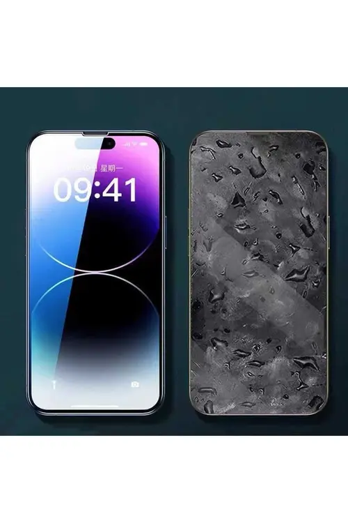 Fibaks Iphone 14 Pro Uyumlu Tam Kaplayan Seramik Esnek Ekran Koruyucu Kırılmaz Cam - Extra İnce