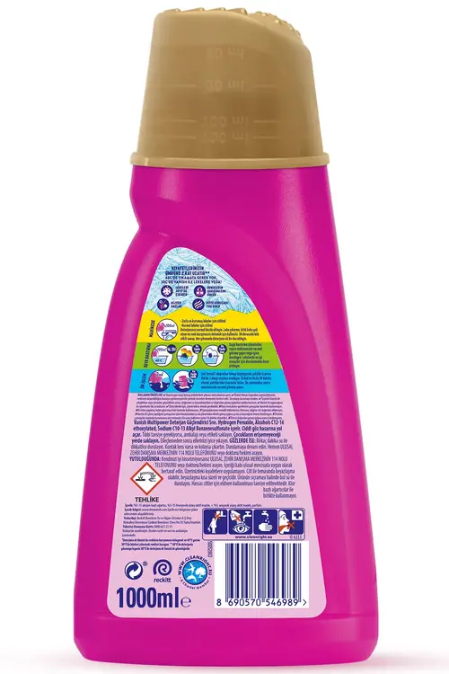 Vanish Oxi Action Multipower Beyazlar ve Renkliler Sıvı Deterjan Güçlendirici ve Leke Çıkarıcı(1000 mlx2)