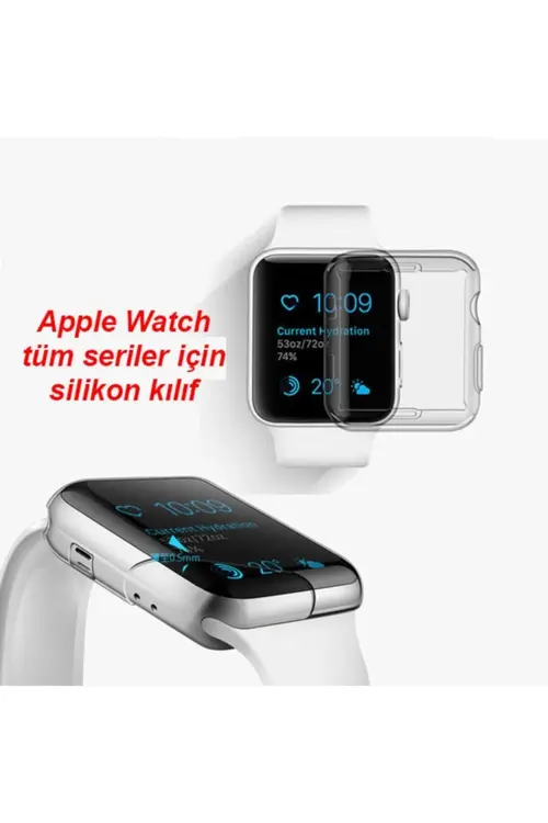 Gate Apple Watch 40 Mm Uyumlu Şeffaf Silikon Kılıf 40mm Watch Tam Koruma Koruyucu