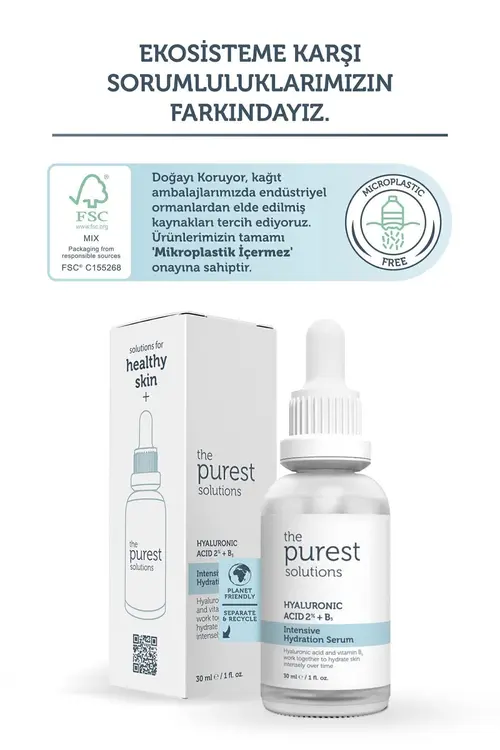 The Purest Solutions Yoğun Nemlendirme ve Dolgunlaştırıcı Etkili Yenileyici Cilt Bakım Serumu (Hyaluronic Acid %2 + B5)