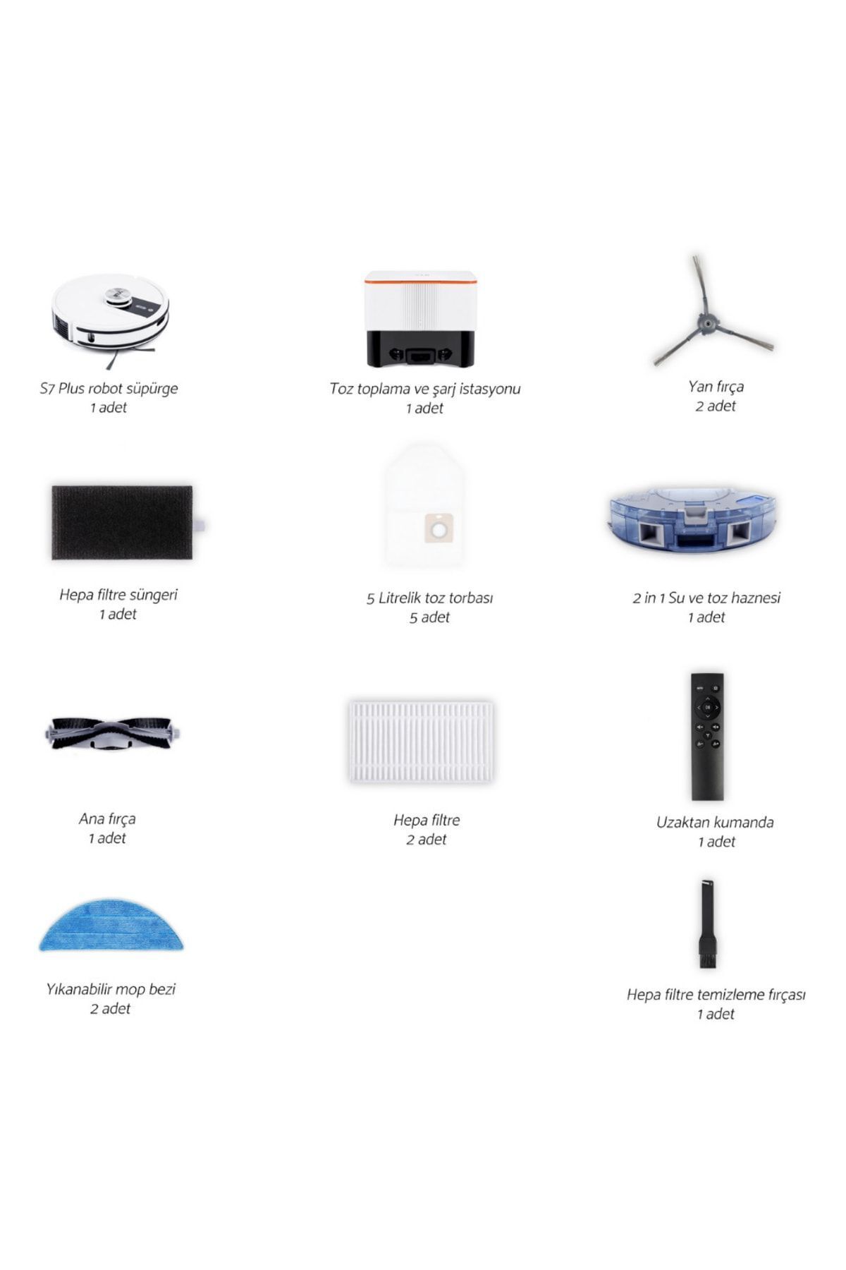 Yui S7 Plus Akıllı Çöp Istasyonlu Robot Vacuum & Mop Süpürge Beyaz(YUI TÜRKİYE GARANTİLİ)
