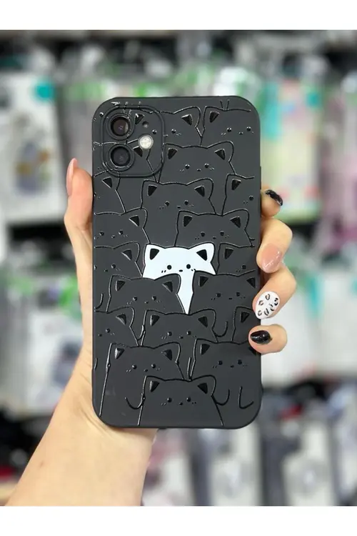 Go Aksesuar Iphone 11 Uyumlu Baskılı (12 Görünümlü Köşeli) Içi Kadife Lansman Kılıf