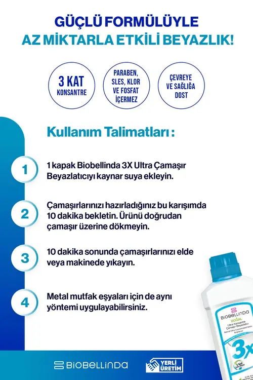 BioBellinda Ultra Konsantre Çamaşır Beyazlatıcı 3x 2x750 ml
