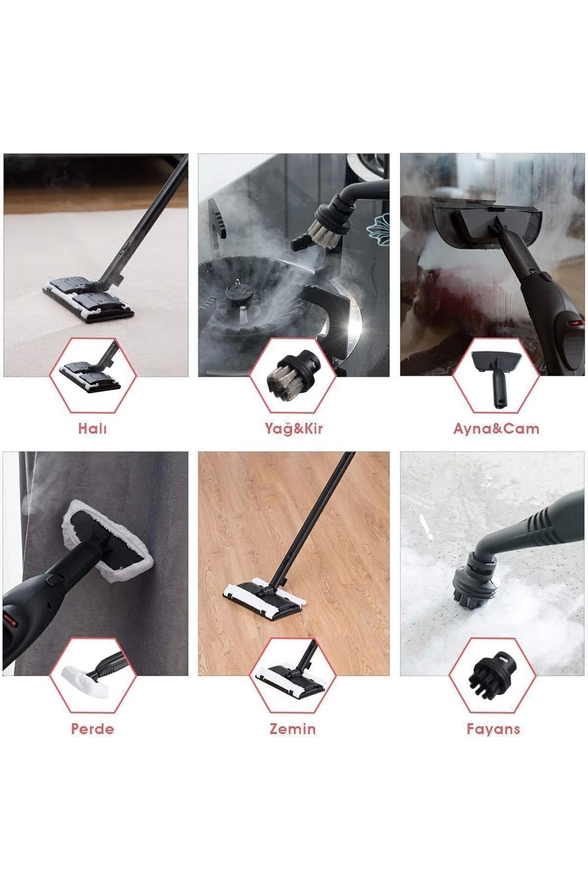 pirantech CB-107C Çok Fonksiyonlu Buharlı Temizlik Makinası - Buharlı Temizleyici PİRANTECH