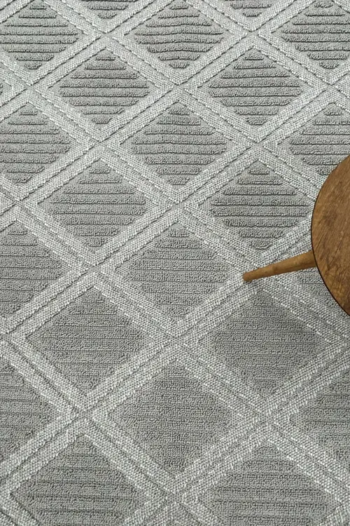 Decomia Home Lola İskandinav Dokuma Bukleli Gri Modern Kaymaz Salon Halısı Mutfak Halısı Koridor Halısı Yolluk