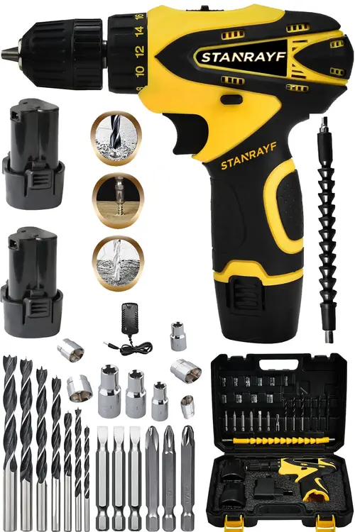 stanrayf Alman H-tech Ar-256 Çift Çelik Şanzıman Çelik Dişli Dc Motor Çift Akülü Şarjlı Vidalama Matkap