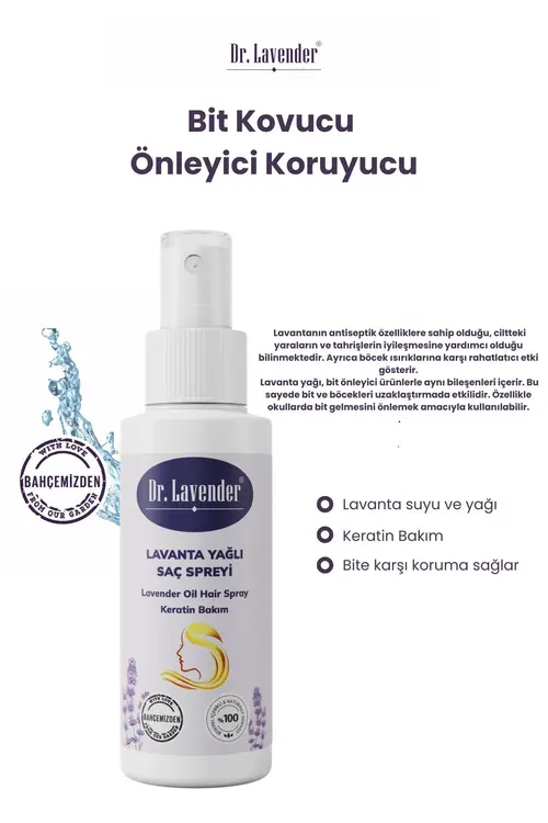 Dr. Lavender Lavanta Özlü Bit Önleyici, Koruyucu Ve Bit Kovucu Sprey Keratinli Saç Toniği 100 ml