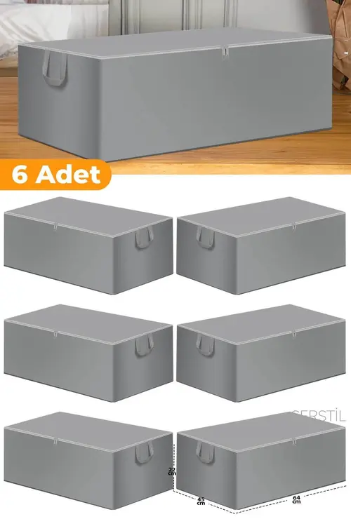 6 Adet - Büyük Boy Baza Altı Ve Çekyat Hurç 65 X 45 X 22 Cm - Gri Yorumları