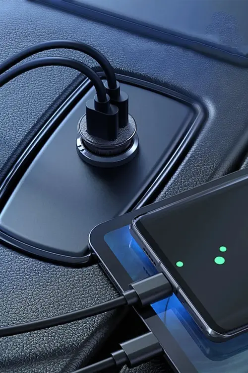 KOİ TECH Type-c Usb Araç Çakmaklık 36w Pd Hızlı Şarj Araba Usb-c Şarz Samsung Xiaomi Uyumlu ve 3lü Kablo