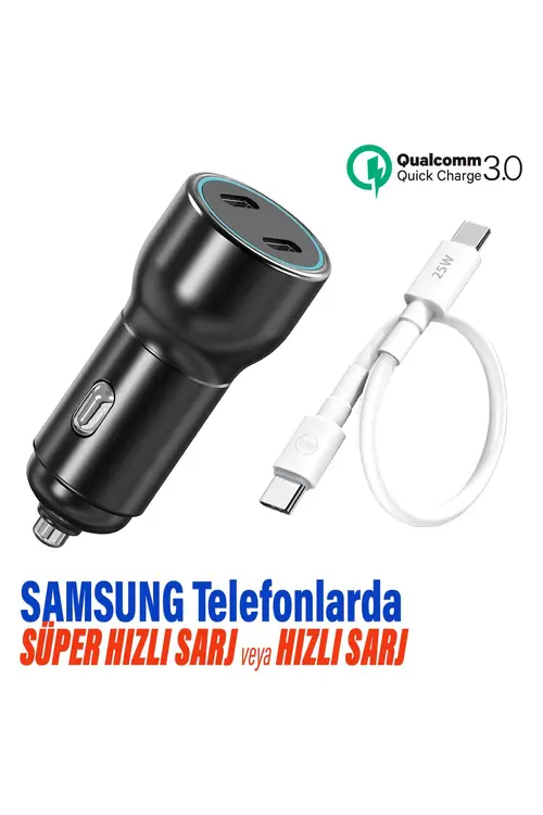 Hızlı Araç Şarj Aleti Type C Samsung Telefonlar Için 60 W Hızlı Araba Şarjı Cihazı Ve 25cm Kablo Yorumları
