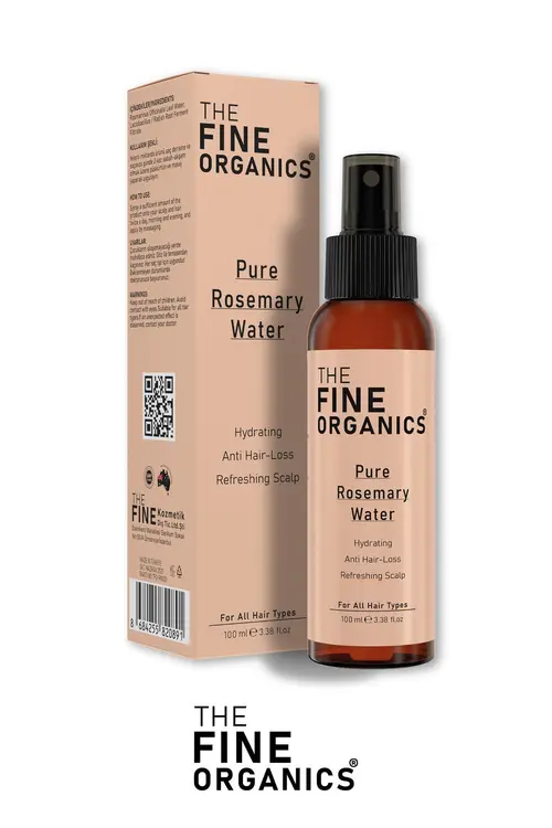 THE FINE ORGANICS Saf Biberiye Suyu Güçlendirici, Dökülme Karşıtı ve Hızlı Uzama Etkili Saç Toniği, 100ml