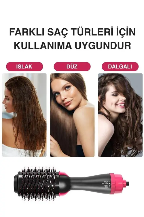 One Step Saç Şekillendirici ve Saç Düzleştirici Fön Tarağı