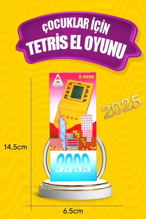 can oyuncak Pilli Tetris Gameboy Nostalji Mavi Oyuncak