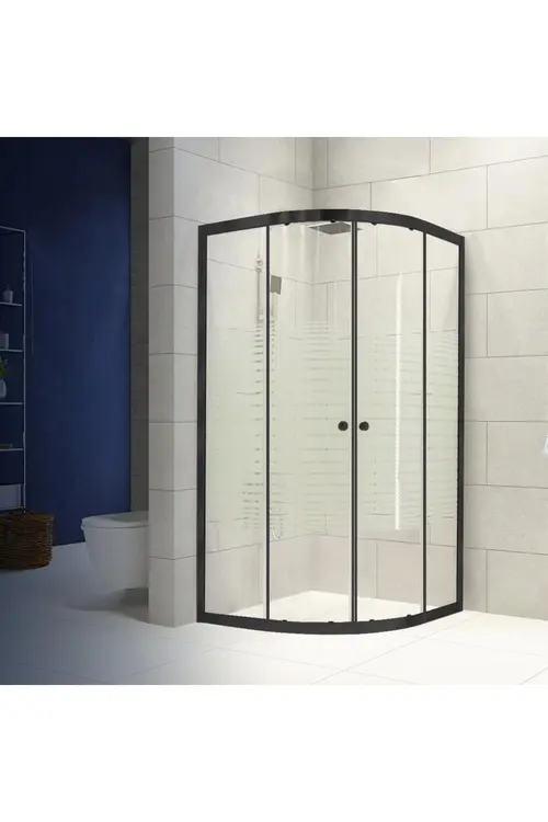 Durul Duşakabin Oval Siyah Çizgili H.190 Cm