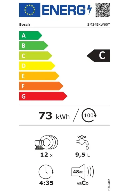 Bosch SMS4EKW60T 6 Programlı C Sınıfı 12 Kişilik Akıllı Wifili Çekmeceli Beyaz Solo Bulaşık Makinesi